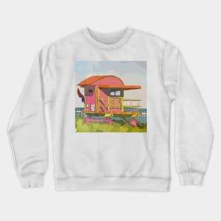 Cute Lifeguard tower in South Beach Miami Florida Crewneck Sweatshirt